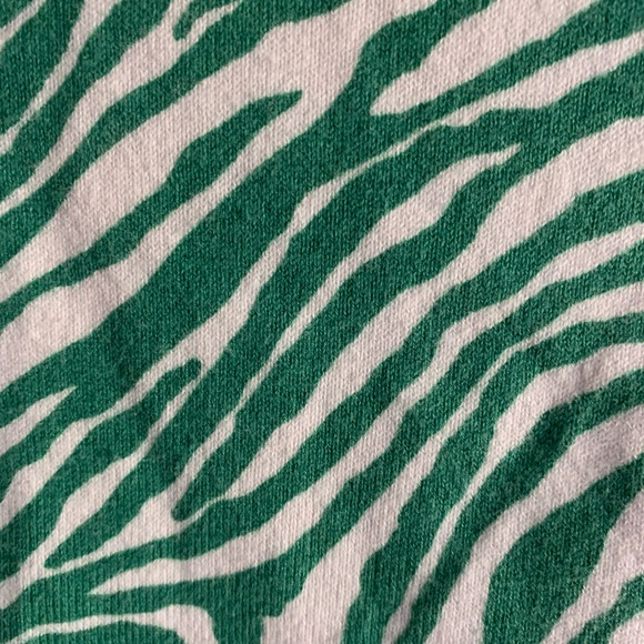 Banana republic zebra striped green and white cardigan NWOT - Picture 4 of 4